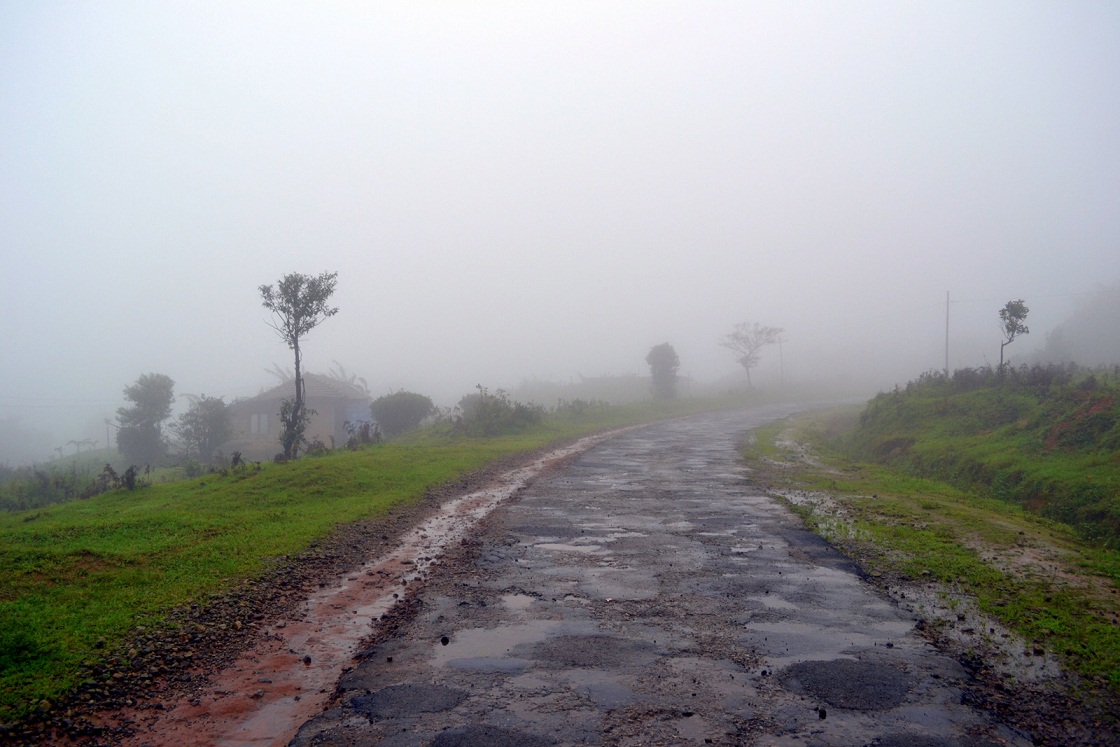 misty road sakleshpur